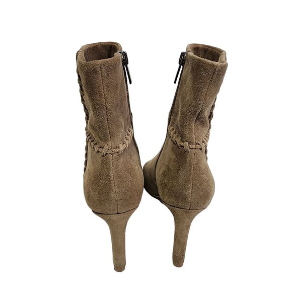 VINCE CAMUTO Sashane Peep-Toe Booties Size 7.5 Suede - Picture 4 of 13